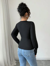 Women's Bow Decor Simple Long Sleeve Casual Blouse, For Daily Wear